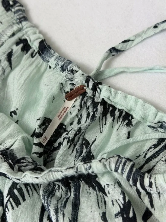 Free People Floral Maxi Dress Open Back Halter Boho Mint XS - Picture 7 of 9